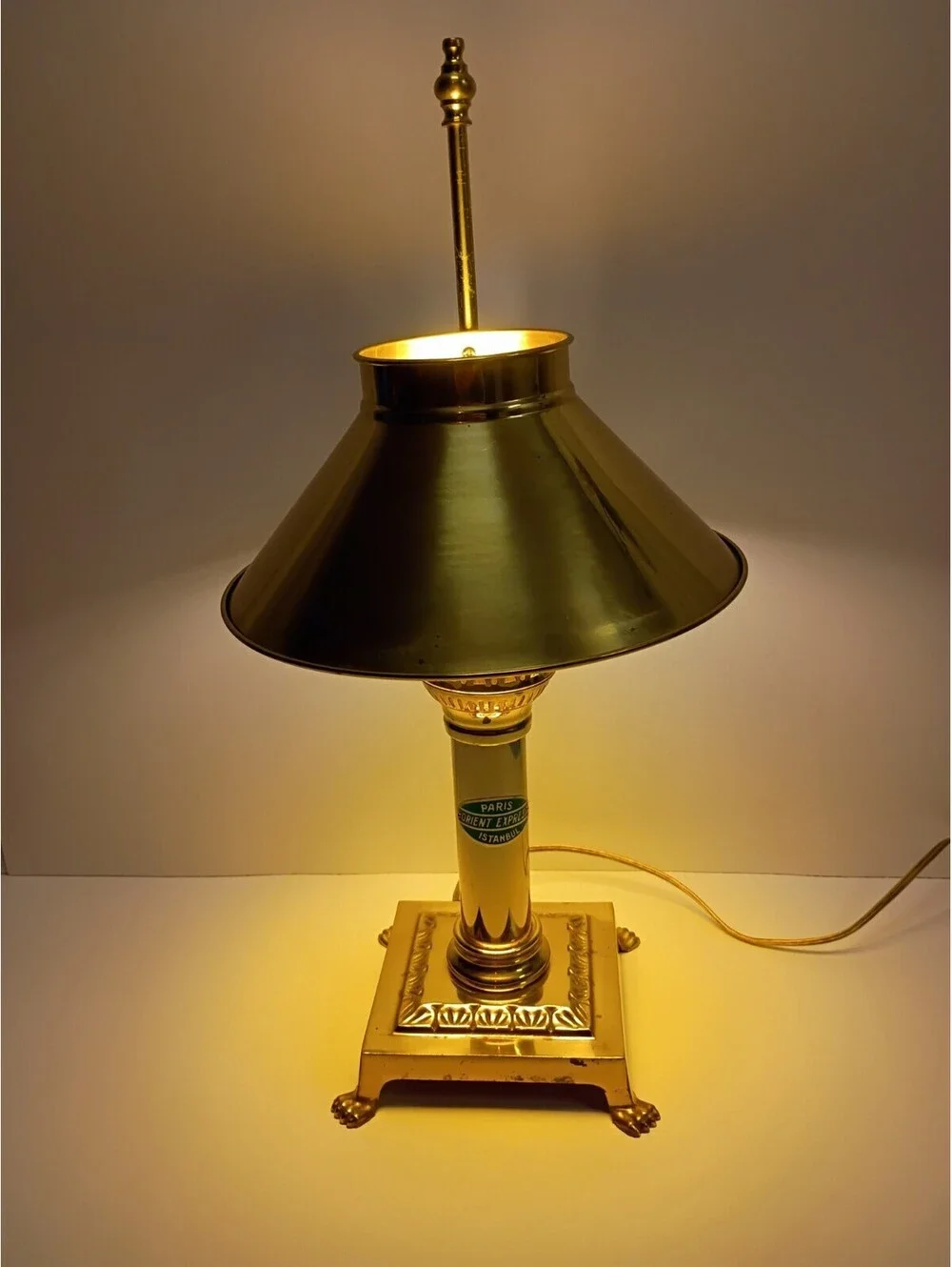 Vintage Paris Orient Express Istanbul Brass Adjustable Table Lamp 51cm-Works!-